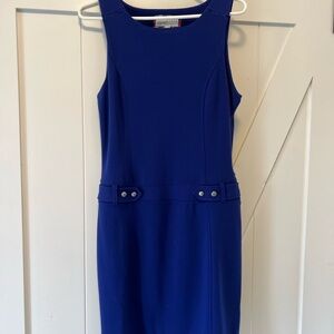 Esprit Blue Ribbed Sheath Midi Dress Cocktail